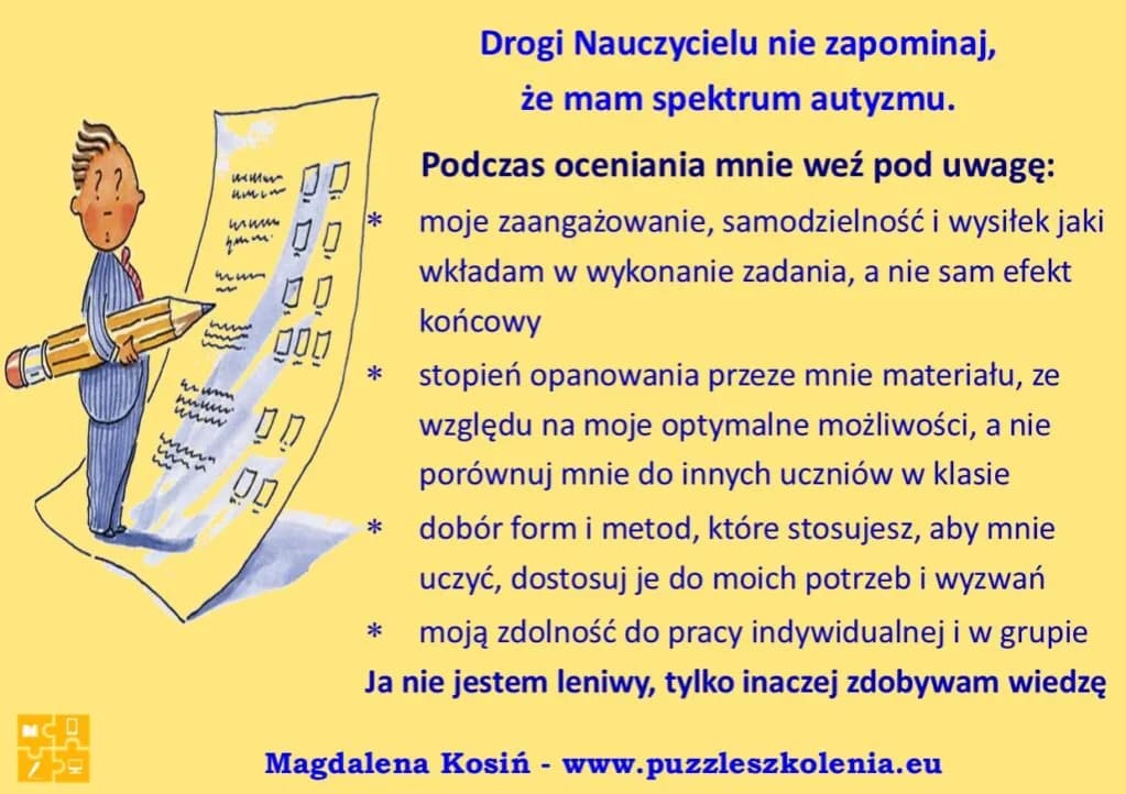 Jak oceniać zachowanie ucznia z zespołem Aspergera bez błędów?